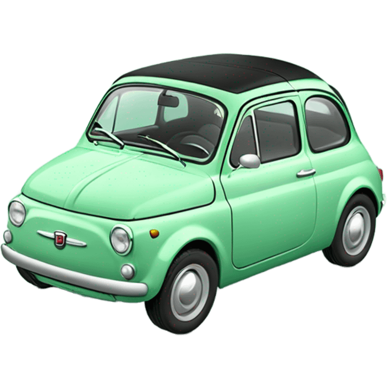 Mint green Fiat 500 emoji