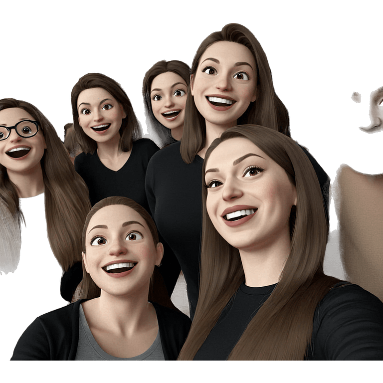 happy group of friends portrait emoji