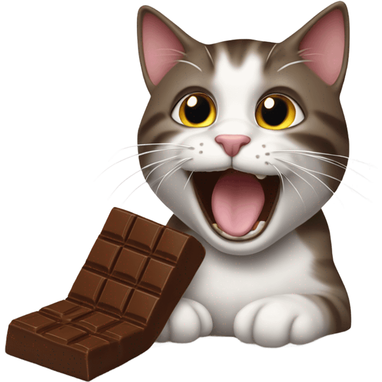 cat eating chocolate emoji