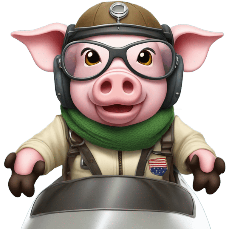 Pig flying a plane emoji