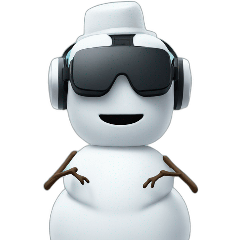 Snowman in vr headset,full body emoji