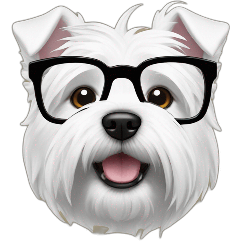 west highland white terrier with glasses emoji