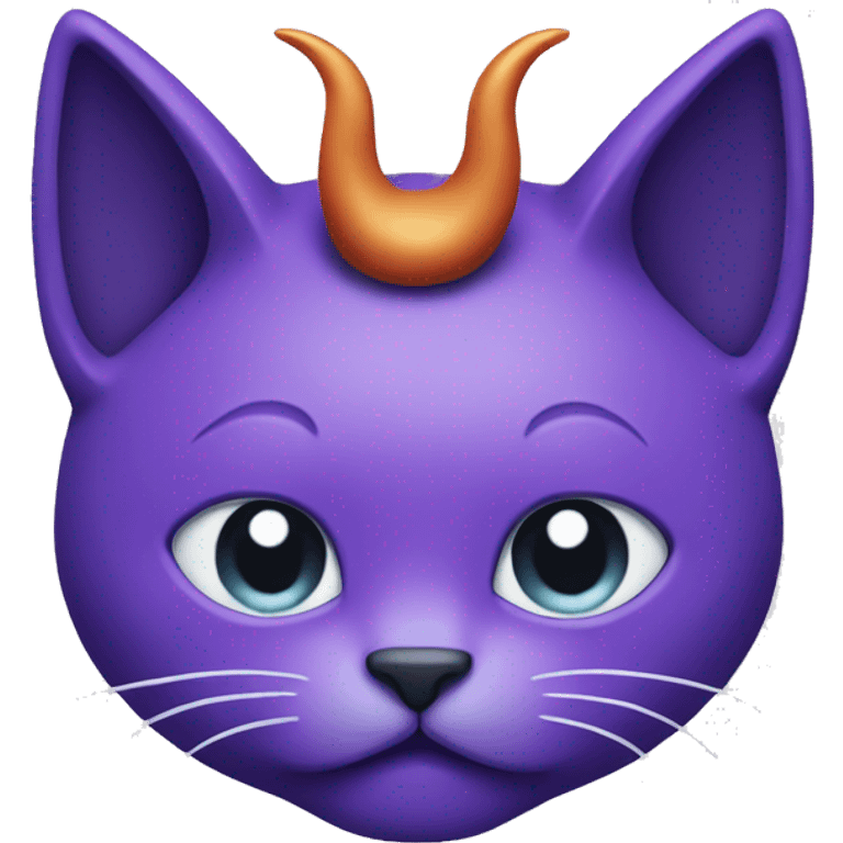 purple cat with devil horns  emoji