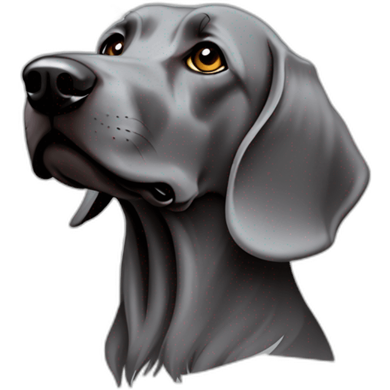 longhair weimaraner profile silhouet emoji