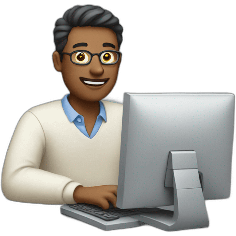 Man at the computer emoji