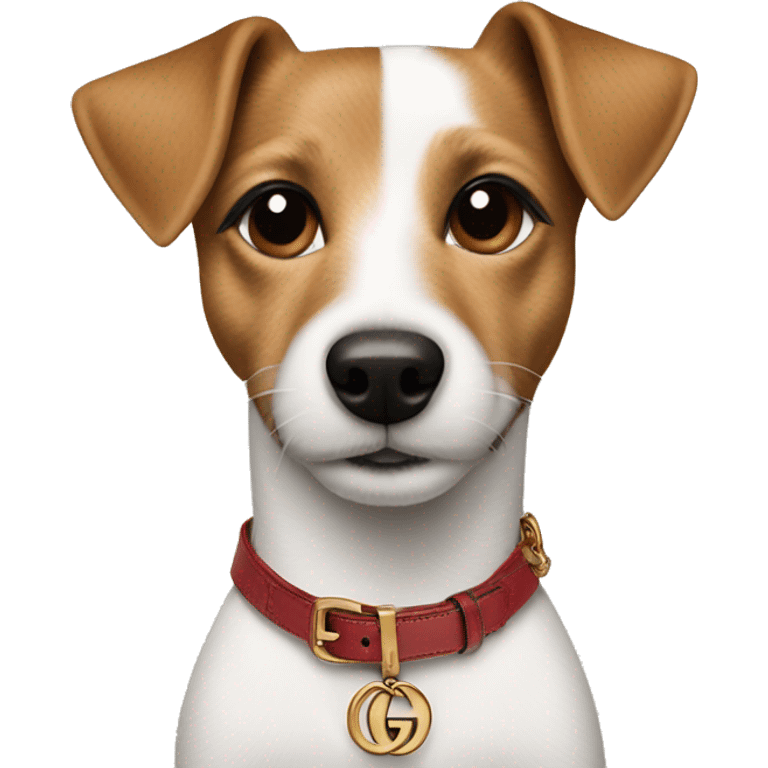 jack russell terrier light brown wearing gucci emoji