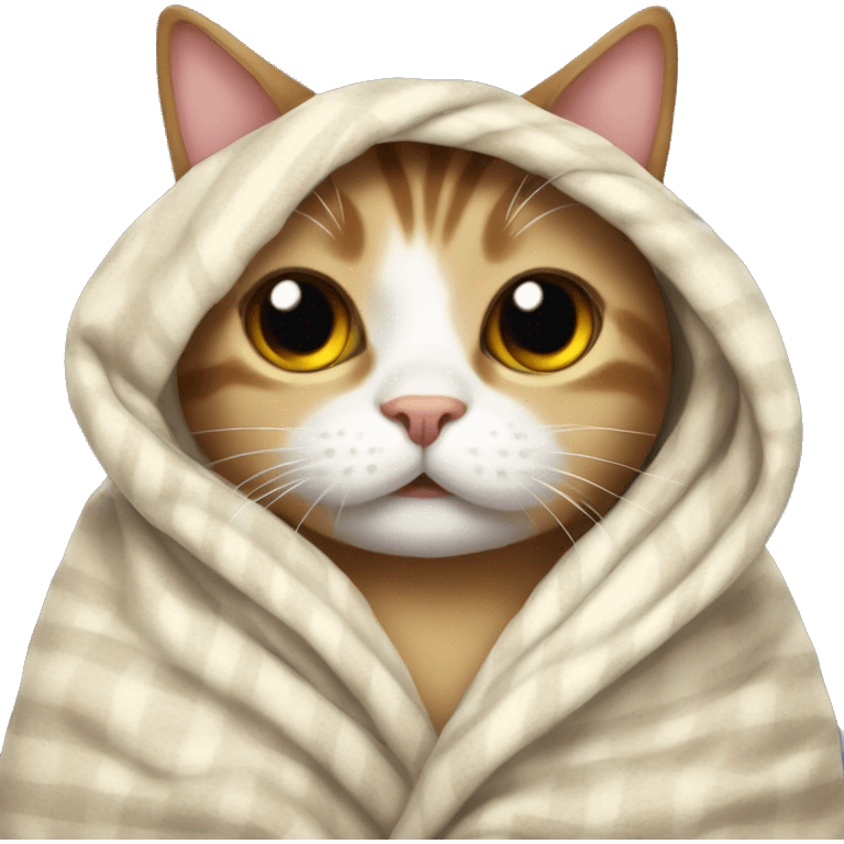 Cat in a blanket emoji