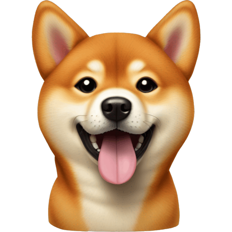 Cute red Shiba Inu dog sticking out tongue emoji