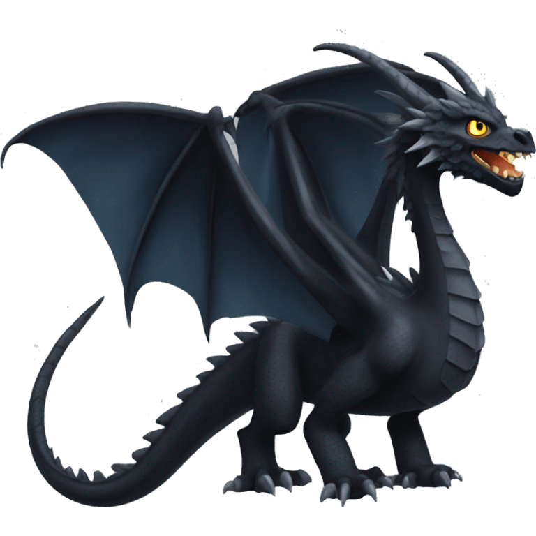 Dragón negro furia nocturna emoji