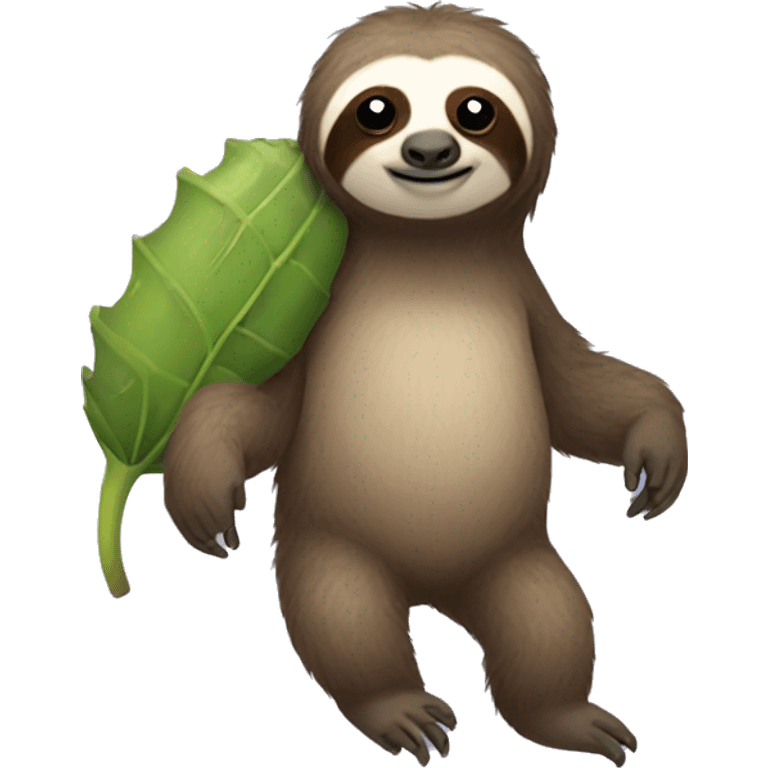 Sloth with a caterpillar body emoji