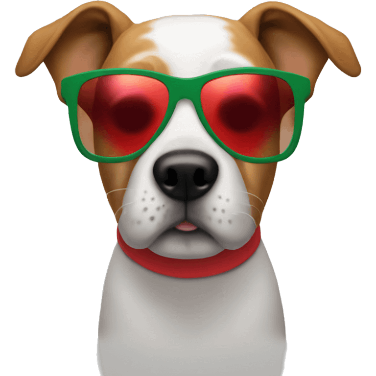 Dog With Christmas sunglasses  emoji