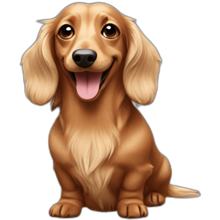 dachshund long haired smiling emoji