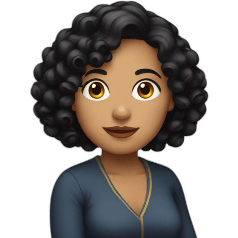 Colombian woman of 30's with short curly black hair emoji