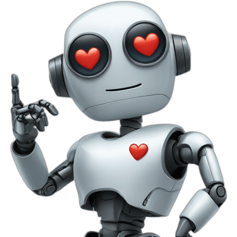 Robot doing a heart sign emoji