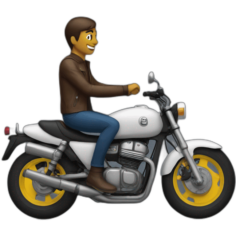 Chat sur un moto emoji