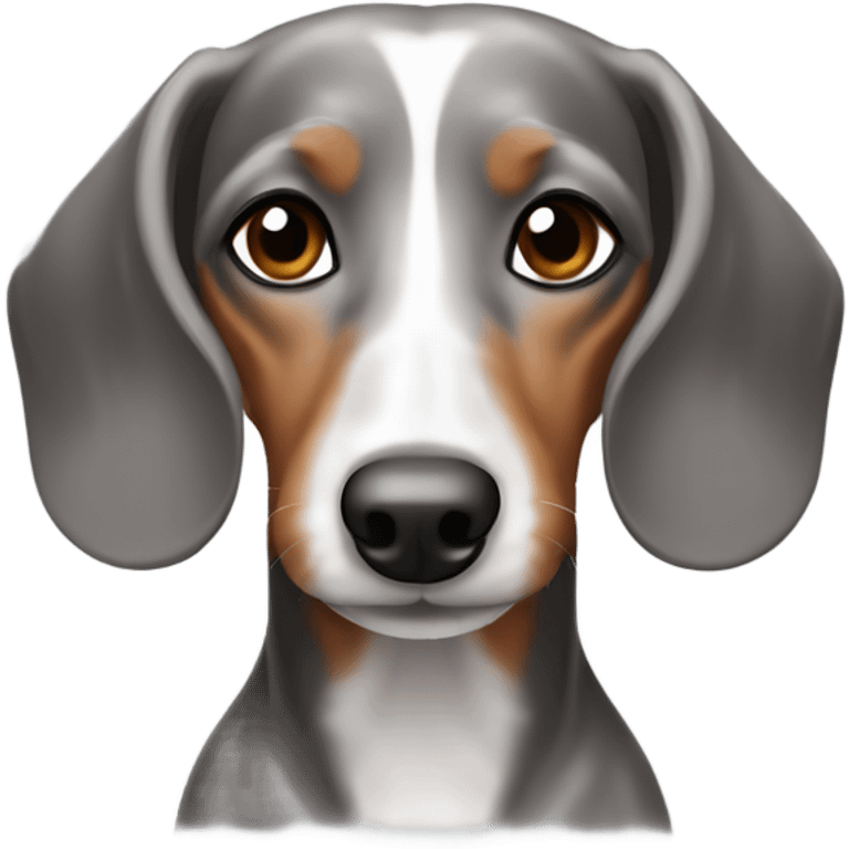 Dapple Dachshund brown eyebrows grey and white face emoji