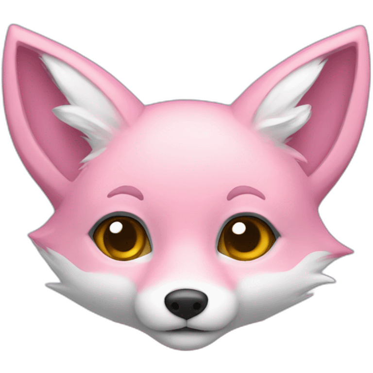 half light blue half pink fox emoji