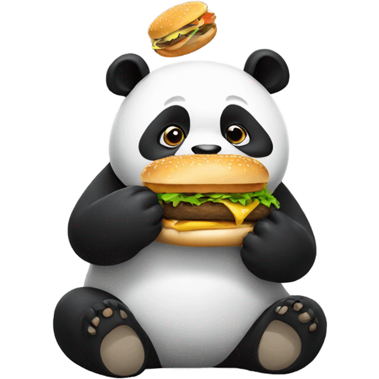 Panda eating burger emoji