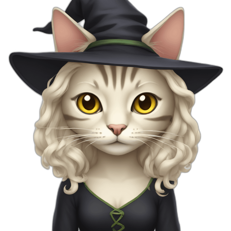 Cat witch emoji