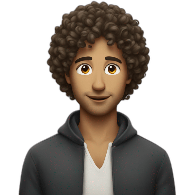 a french dude with curly hair emoji