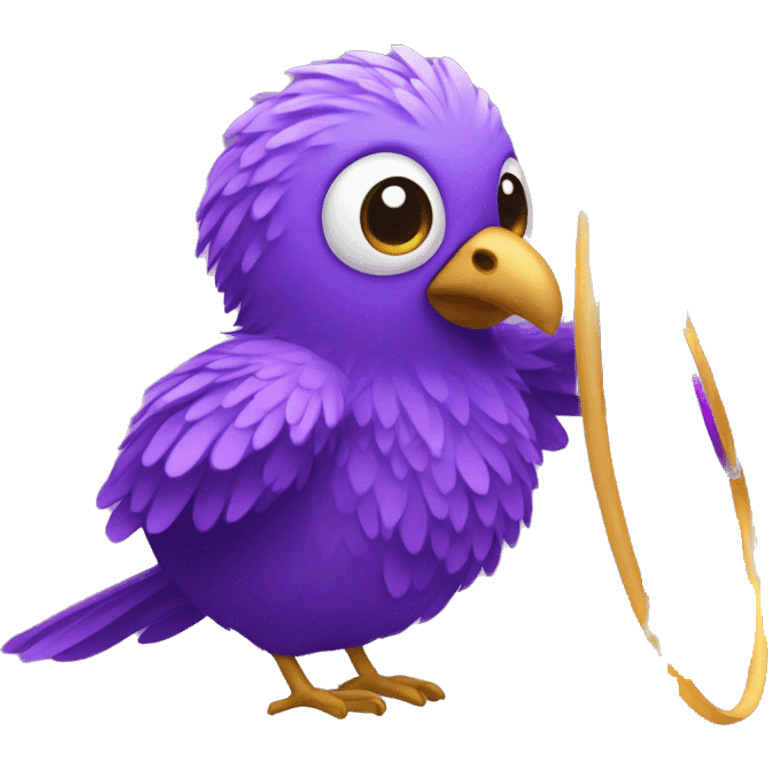 purple feathery bird with hula hoop emoji