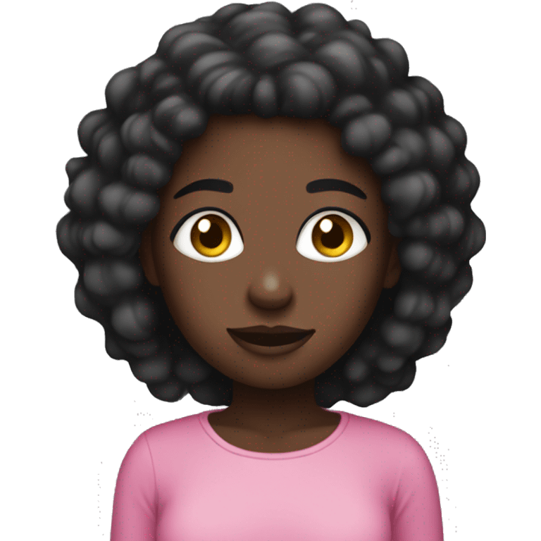 Cute dark Skin gurl with a pink top  emoji