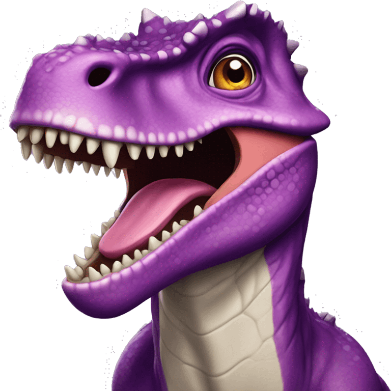 purple carnotaurus with toothy grin emoji