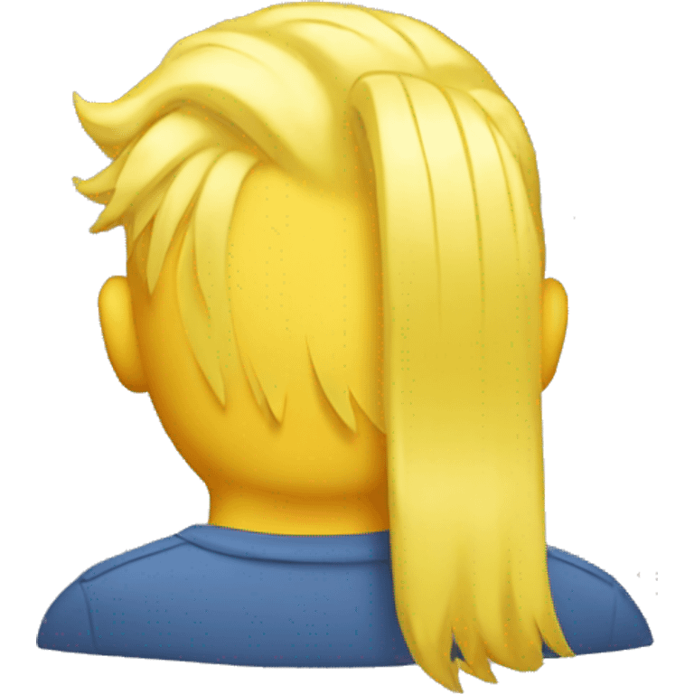 Back of a yellow mans head with yellow hair emoji