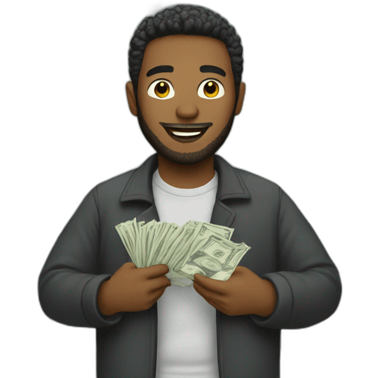 Guy making money emoji