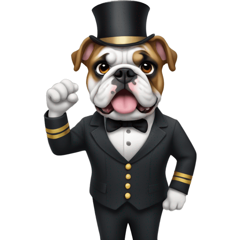 english bulldog conductor music emoji