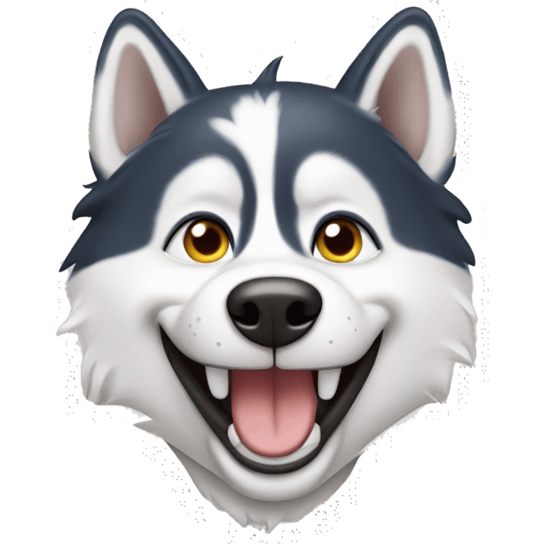 Husky dog smiling emoji