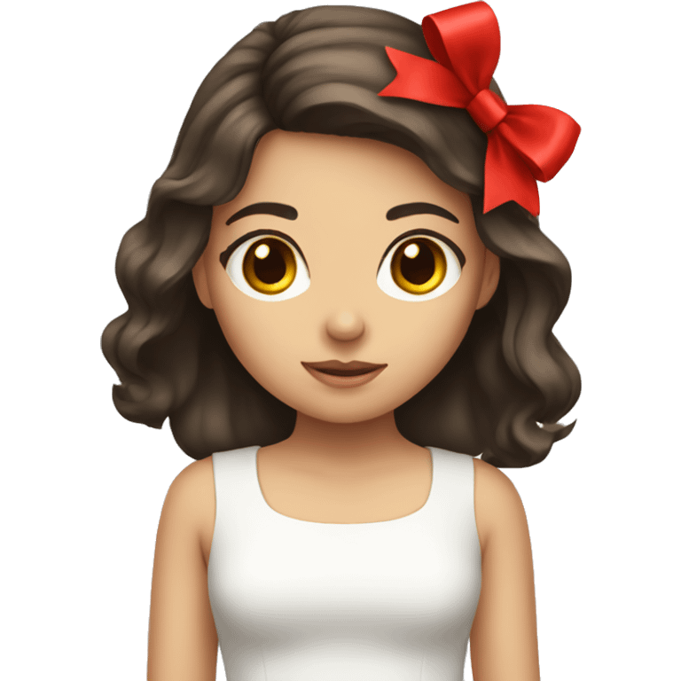 Brunette girl with red bow  emoji