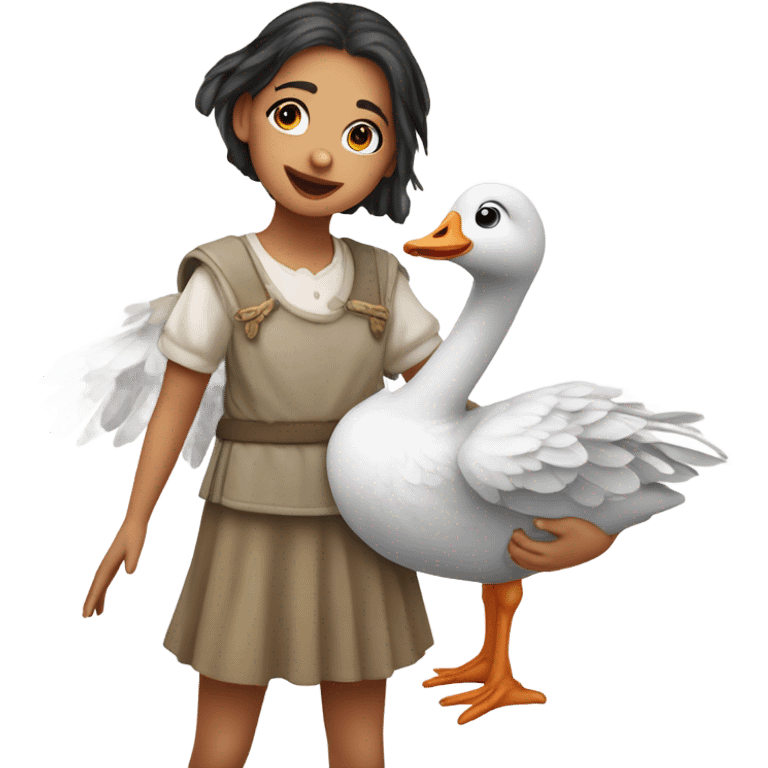 Cute goose girl  emoji