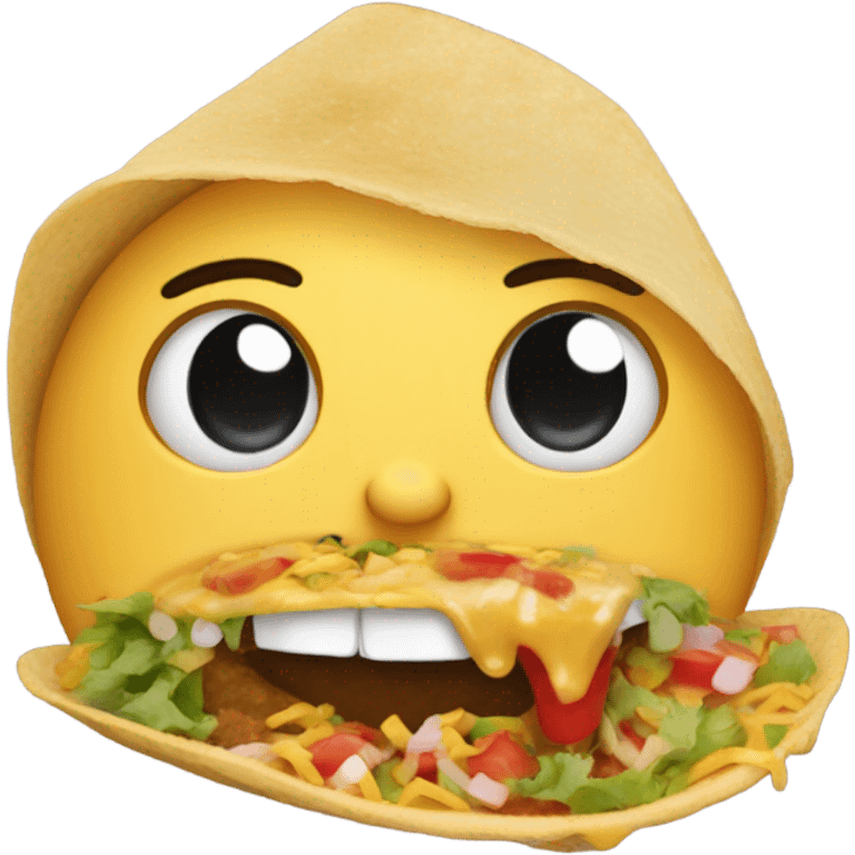 Crying while eating a taco emoji