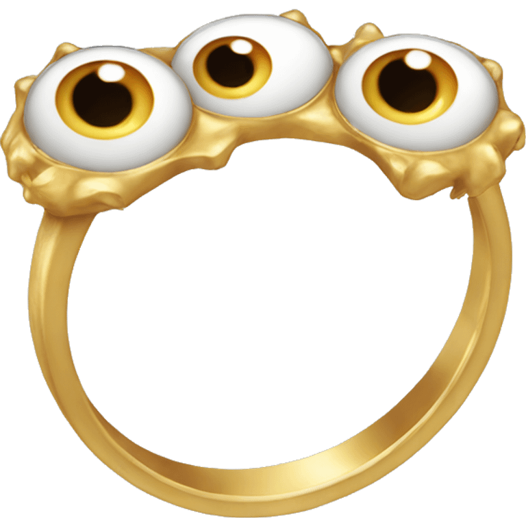 thin gold ring studded with eyeballs emoji