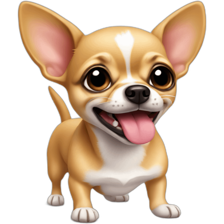 Dumb Chihuahua with tongue out emoji