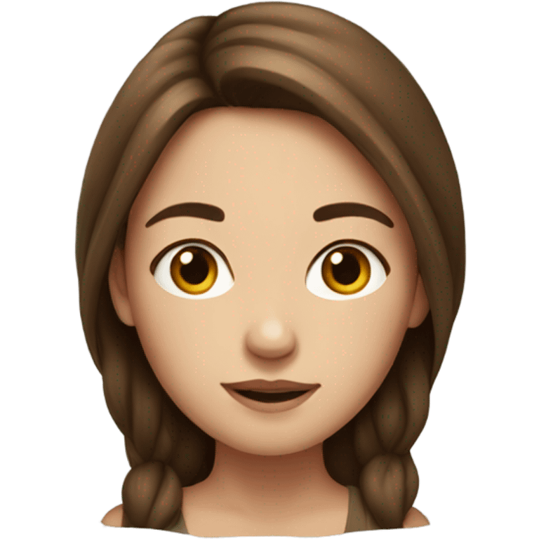 realistic portrait of brown haired girl emoji