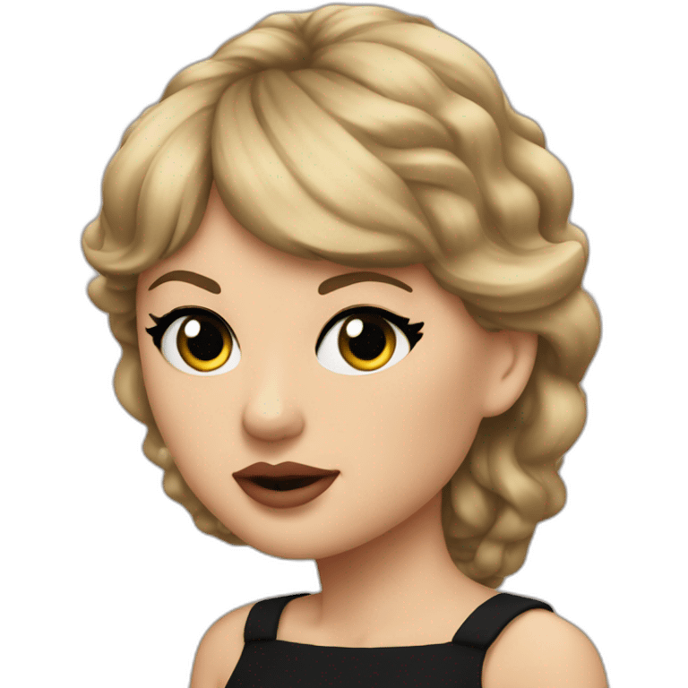 Taylor Swift wears a black dress and she looks disgusted. emoji