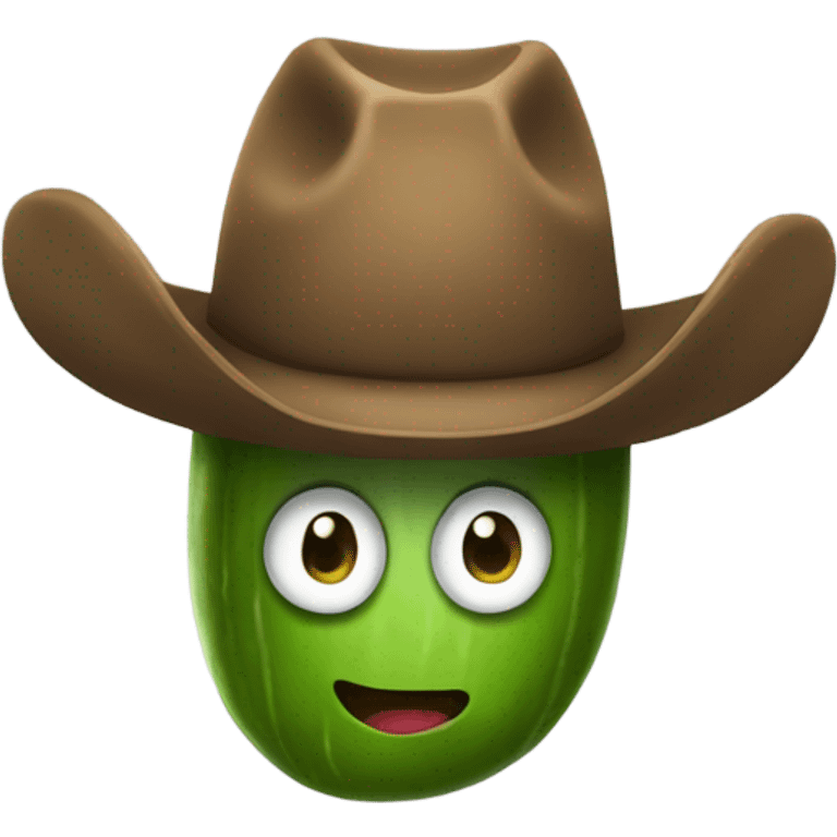 Pickle wearing a cowboy hat emoji