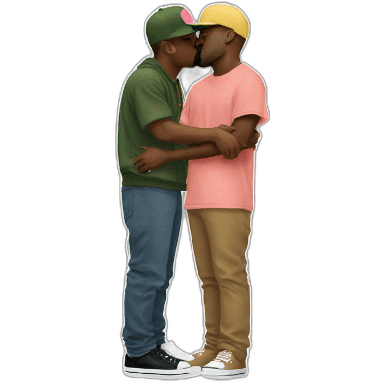 kanye west kissing tyler the creator emoji