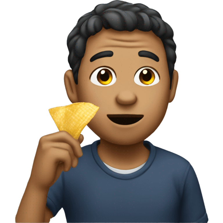 Taki eating a chip emoji