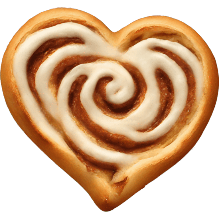 A heart made of a cinnamon roll emoji