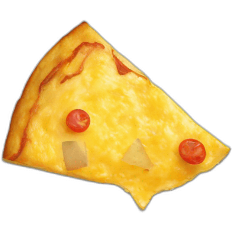 spanish potato omelette in a round form from a top perspective and missing a triangle piece  emoji