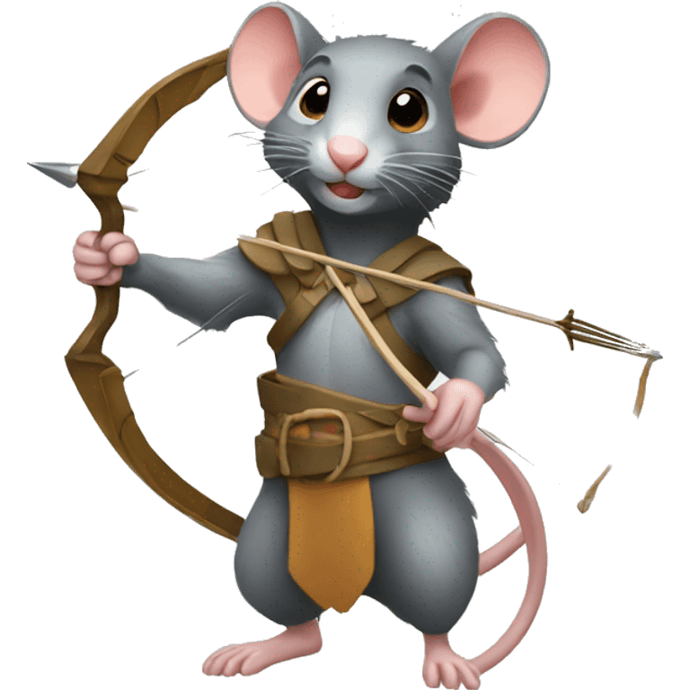 rat holding bow and arrow emoji