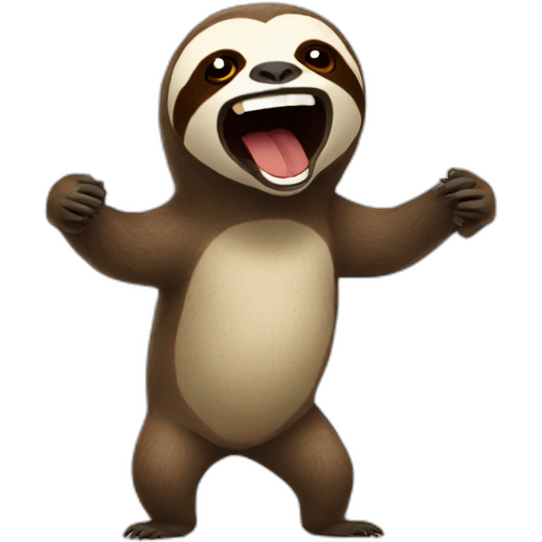 sloth holding a RAGE sign emoji