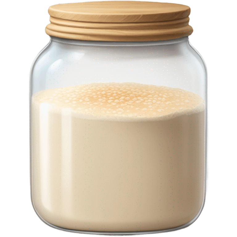 Sourdough starter in a jar emoji