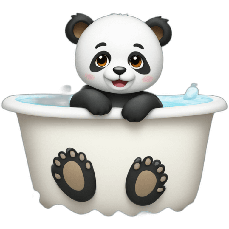 Bathing panda emoji