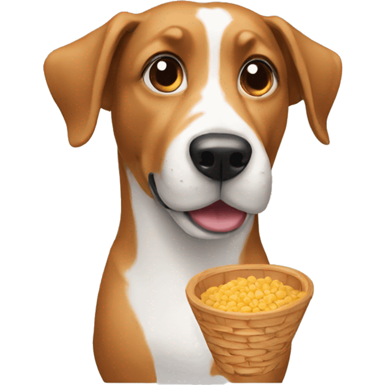 Dog with food emoji