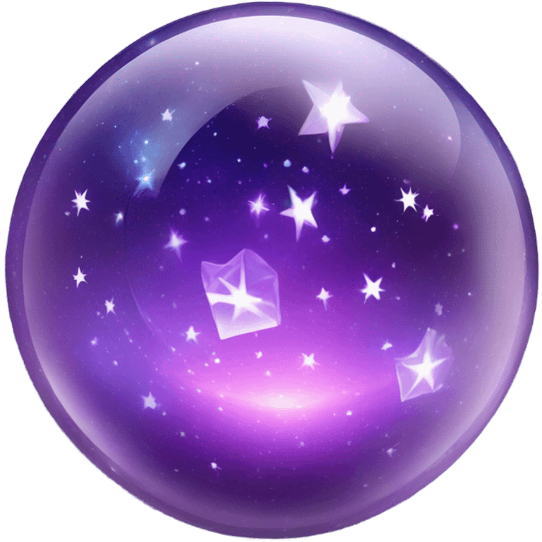 crystal magic ball with galaxy universe emoji