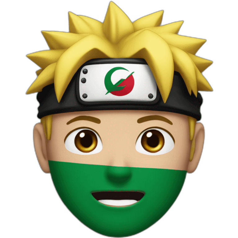 Naruto with palestine flag on his mouth emoji